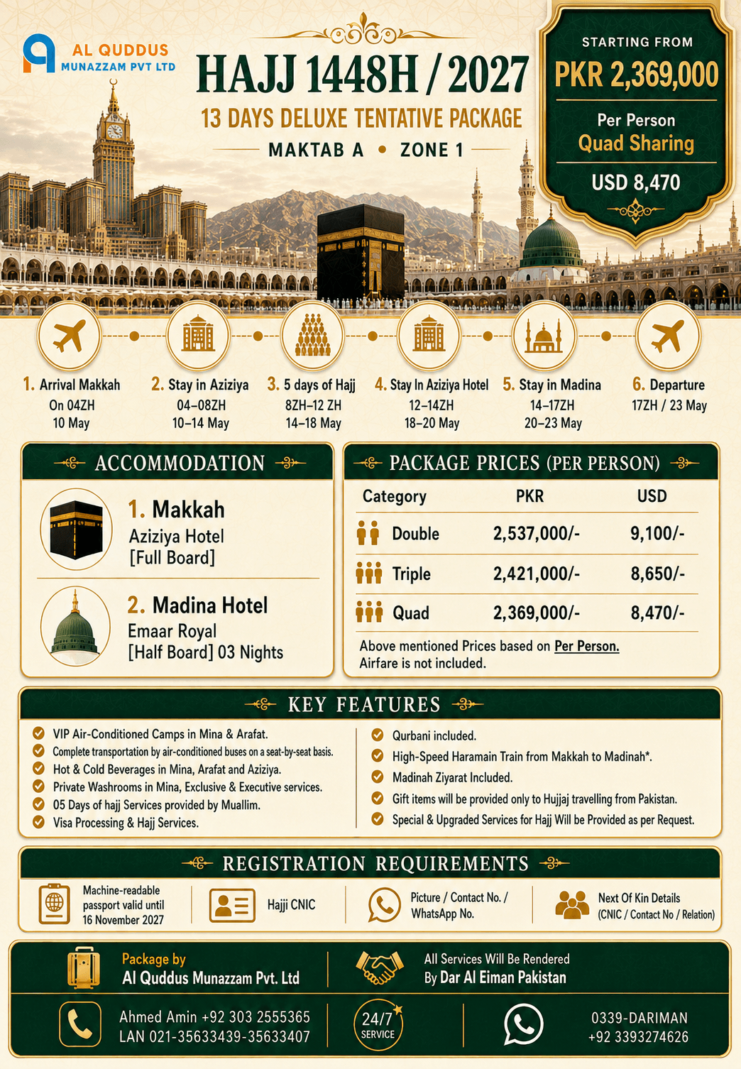 13 Days Deluxe Hajj Package 2027